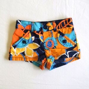 gymboree colorful tropical floral print cotton shorts 6-12 months baby girl